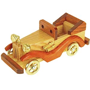 Dřevěný model auta cabrio 15cm
