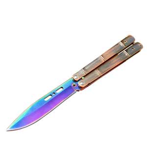 Motýlek nůž rainbow PN201