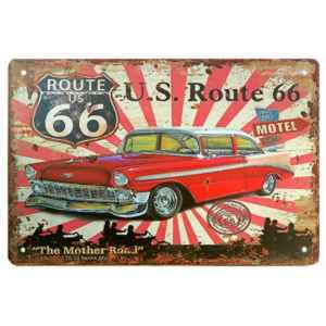 Retro dřevěná tabule U.S. Route 66 Motel Vacancy