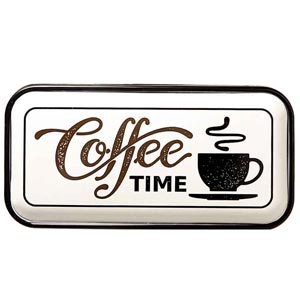 Plechová retro tabule tácek Coffee Time