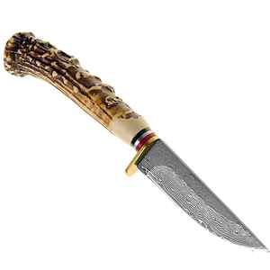 Lovecký nožík parohy Damašek Kandar