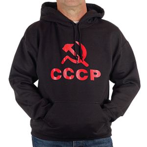 Mikina CCCP černá, červený nápis