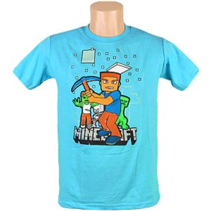 Minecraft tričko dětské modré