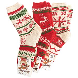 Dámské vlněné ponožky vánoční 3páry
