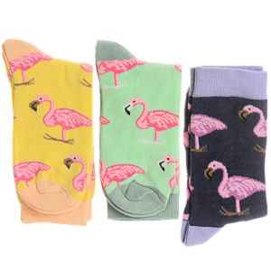 Veselé ponožky Plameňák dámské 3páry
