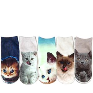 Dámské veselé kotníkové ponožky Kočky 5ks