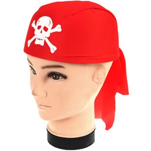 Pirátský šátek červená čepice