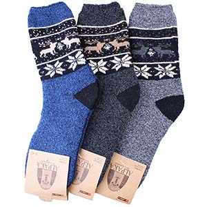 Pánské ovčí ponožky Alpaca Norský vzor na zimu