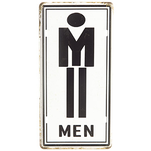 Plechová tabule WC muži 15x30cm