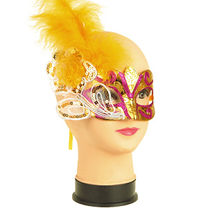 Karnevalová maska škraboška zlatá