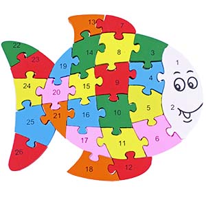 Dřevěné puzzle Ryba