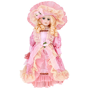 Porcelánová panenka Princezna v růžovém 45cm